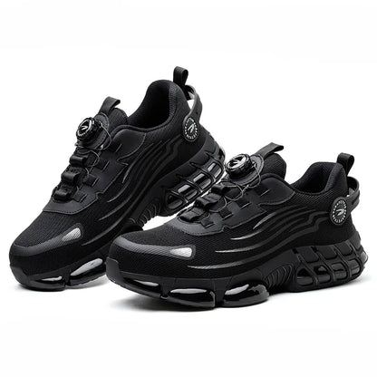 Rotary Buckle Work Sneakers Protective Shoes Lightweight Safety Shoes Puncture-Proof Anti-smash Steel Toe Shoes Work Footwear