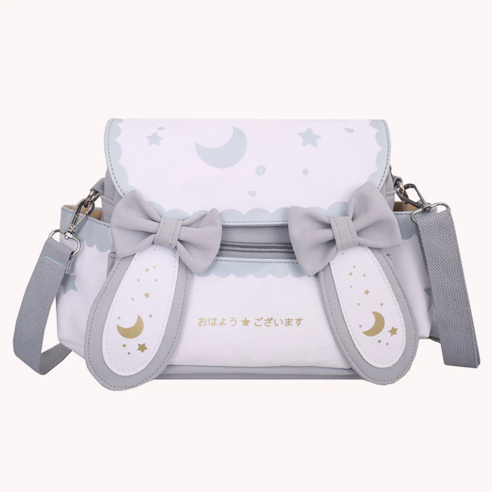 Women Kawaii Shoulder Bag Japanese Style Cute Rabbit Crossbody Bag Adjustable Strap Anime Satchel Bag Student Schoolbag