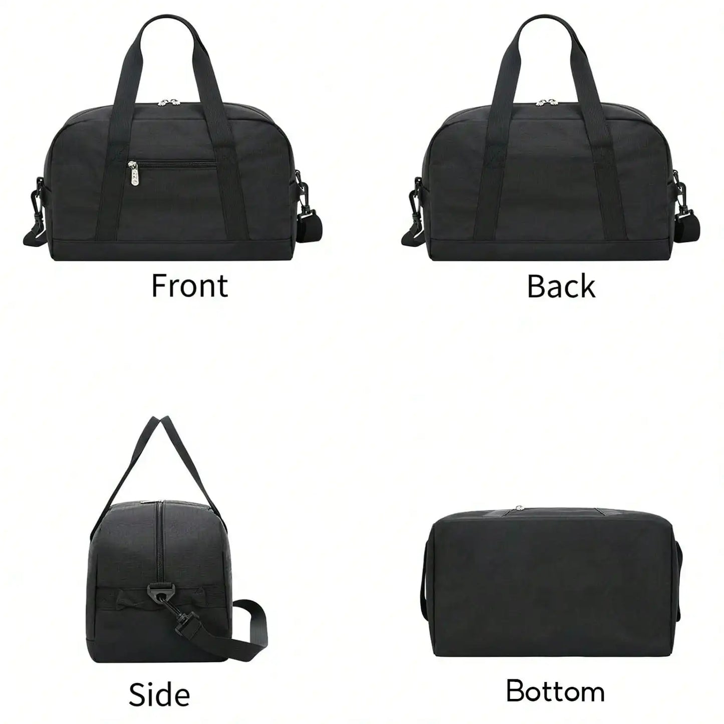 Fitness bag, handbag crossbody bag,luggage bag, lightweight multi compartment,double zipper design,suitable for overnight travel