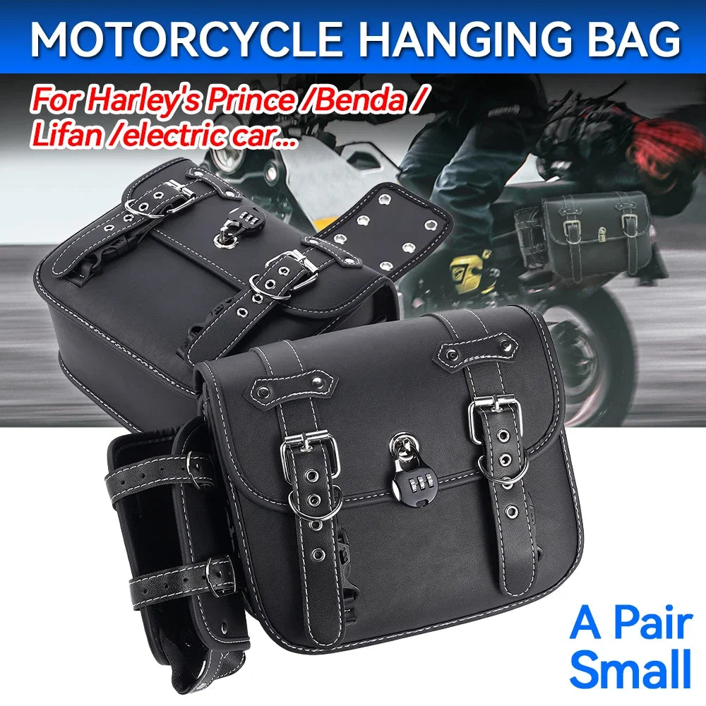 2pcs Motorbike Side Storage Tool Bags For Harley Sportster XL 883 1200 Honda/Yamaha/Suzuki Motorcycle SaddleBag
