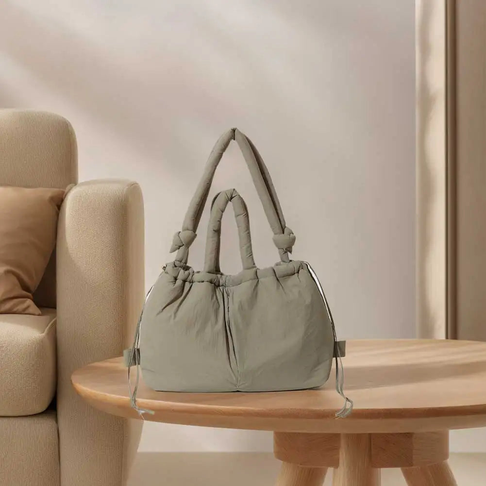 Crossbody Bag for Women Adjustable Strap Hobo Bag Nylon Solid Backpack Large Capacity Puffy Purse for Shopping Travel