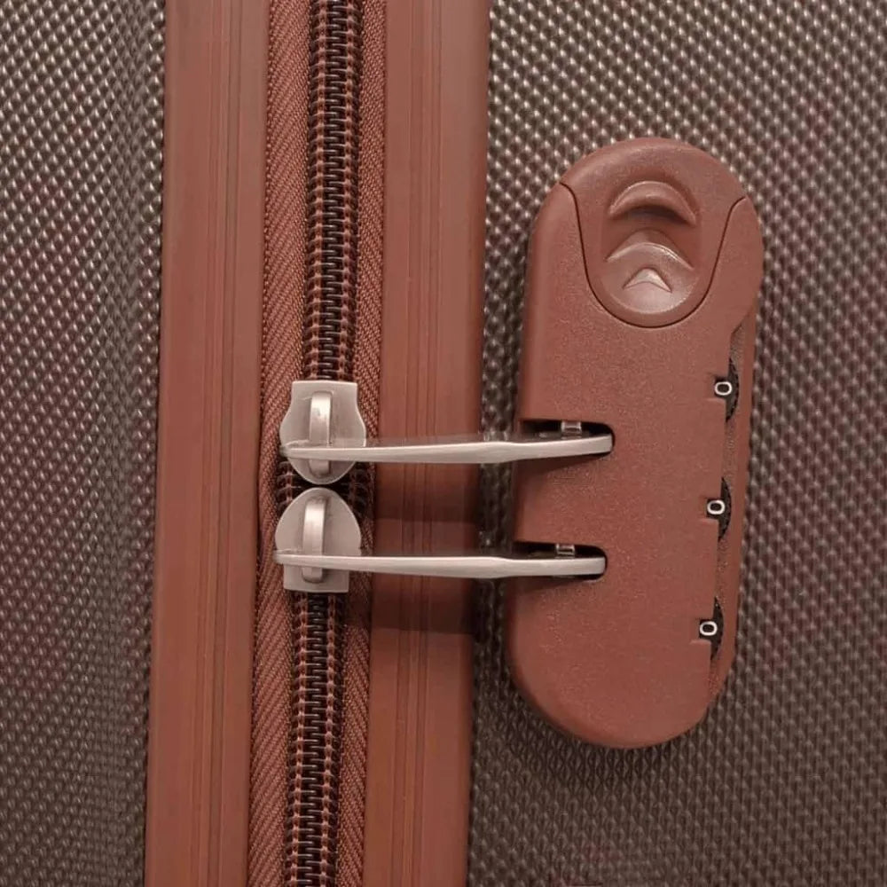 vidaXL 4 Piece Hardcase Trolley Set Coffee Trip Traveling Luggage Suitcase