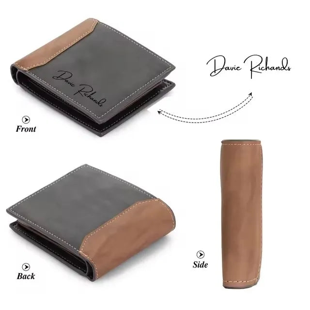 Anniversary Birthday Gifts for Men Gift Custom Name Picture Card Holder Wallet for Husband Father's Day Bifold Wallet