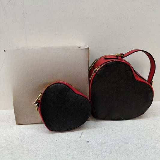 2024 European and American Style Unique Cartoon Mother-Daughter Heart-Shaped Crossbody Bag