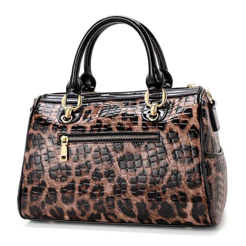 Aidrani Original design women's handbag with large capacity and fashionable leopard print bag made of high-quality cowhide