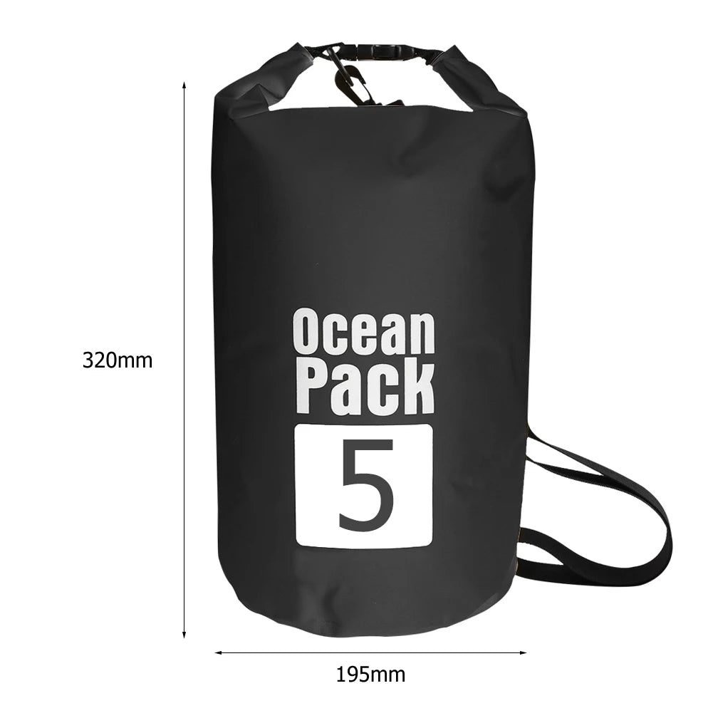 15-2L Swimming Waterproof Dry Bag Outdoor Floating Trekking Beach Backpack PVC Thickened Double-Layer Fabric IPX6 Waterproof Bag