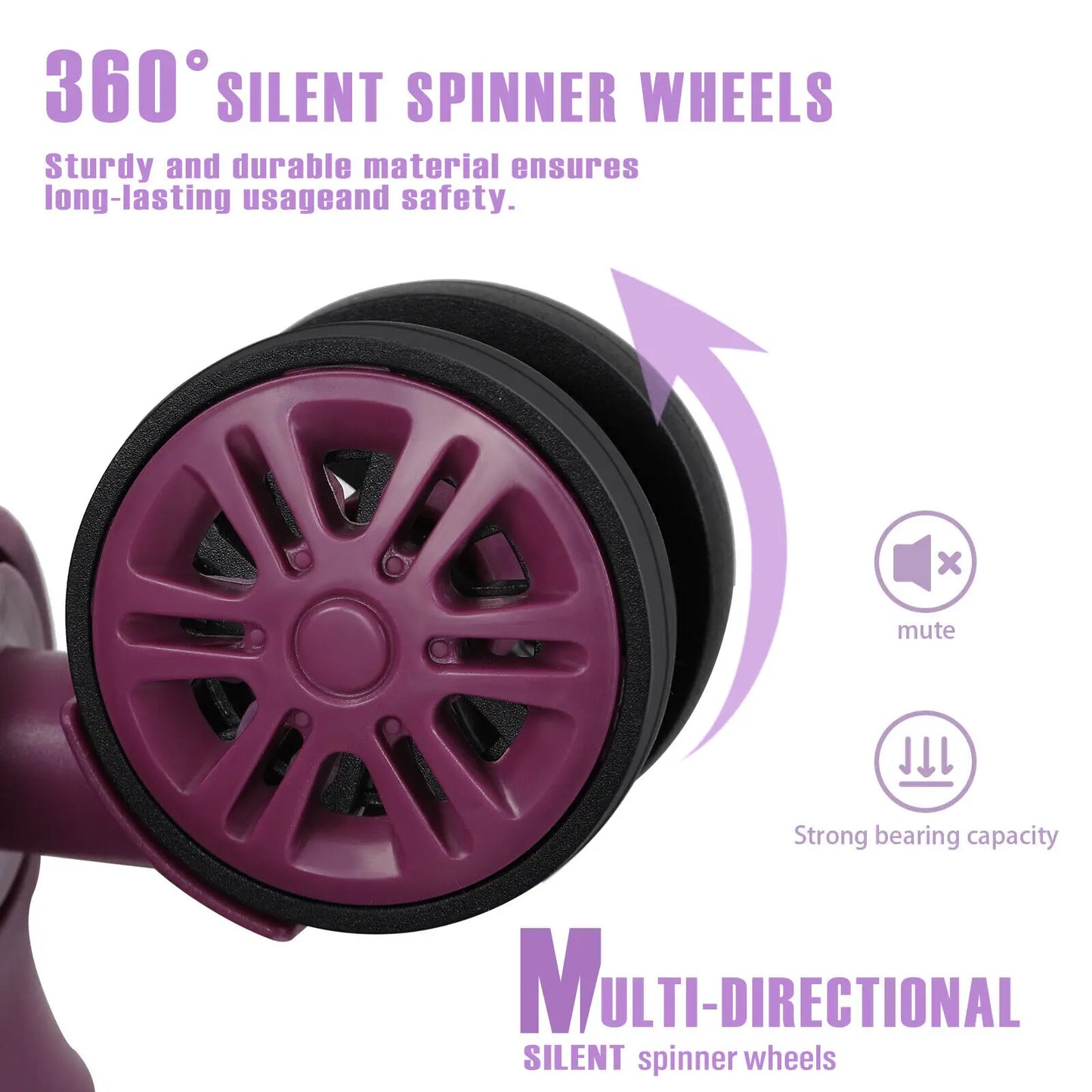 Luggage 5 Piece Set w/TSA Lock Spinner Wheels Carry on Hardshell Travel Suitcase