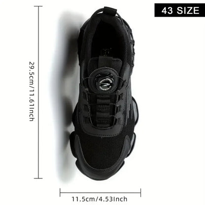 Rotating button new safety shoes for men anti-smashing anti-puncture work shoes fashionable men's sports shoes safety protective