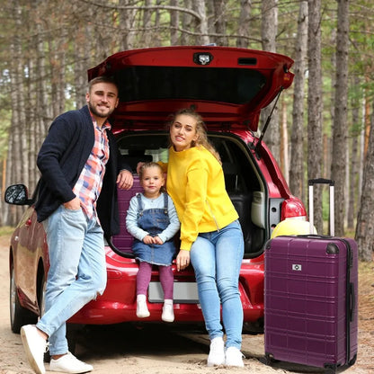 Luggage Sets ABS+PC Hardshell 4pcs Luggage Hardside Lightweight Durable Suitcase sets Spinner Wheels Suitcase with TSA Lock 12