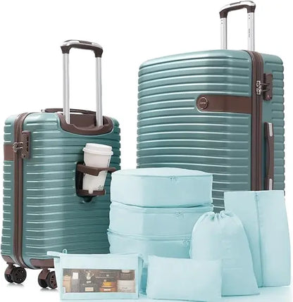 Merax Hardshell Luggage Sets 4 piece Lightweight Suitcases With Wheels TSA Lock Expandable (only 24”/28”) ABS Large Luggage set