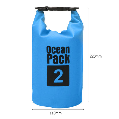 15-2L Swimming Waterproof Dry Bag Outdoor Floating Trekking Beach Backpack PVC Thickened Double-Layer Fabric IPX6 Waterproof Bag