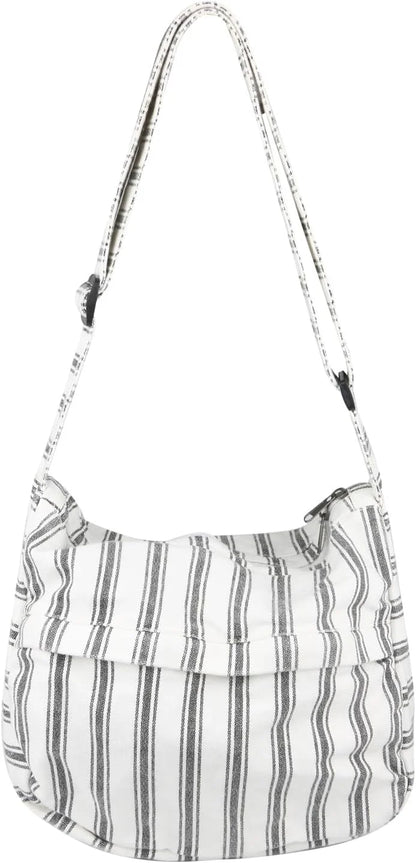 Canvas Casual Messenger Bag Hobo Crossbody Bag Canvas Shouder Tote Handbag for Women and Men