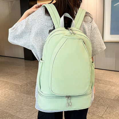 Outdoor Fitness Gym Backpack Badminton Tennis Rackets Training Bag Dry Wet Shoes Pocket Yoga Bag Large Student Storage Schoolbag