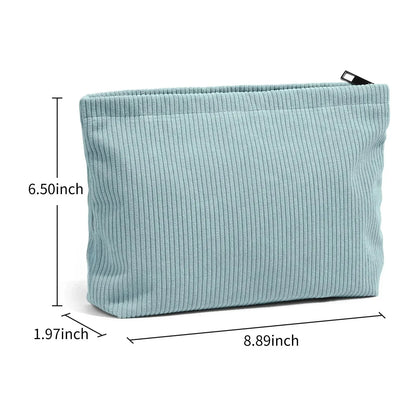 Corduroy Travel Cosmetic Bag Portable Makeup Storage Bag Purses Women Large Capacity Zipper Make Up Organizer Storage Clutch