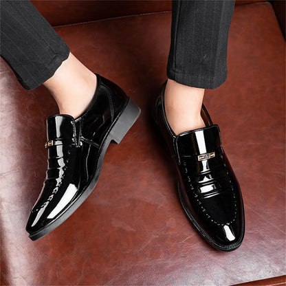 Men's Dress Loafers Slip On Casual Driving Loafer Dress Shoes High Gloss Casual Boat Shoes Formal Father's Day Gift