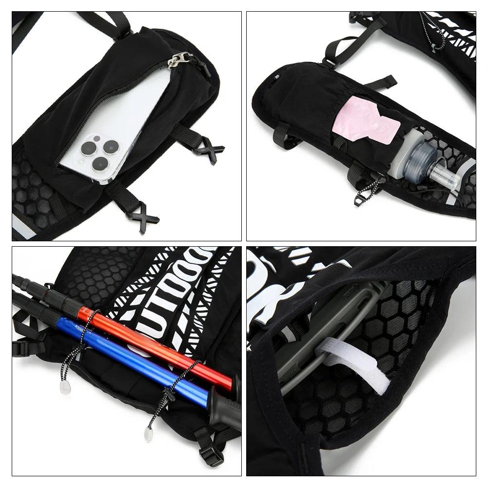 5L Ultralight Storage Knapsack Breathable Hiking Nylon Pouch Lightweight Running Bag Marathon Cross-Country Running Backpack