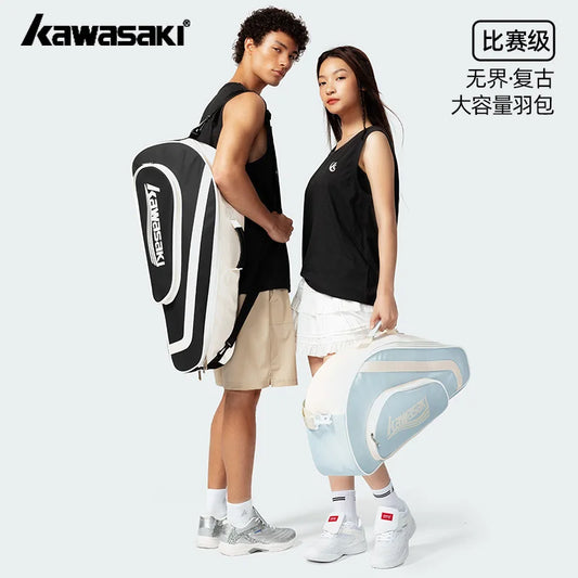 Kawasaki Six-Pack Large Capacity Badminton Bag 2025 Brand New Waterproof Portable raqueteira tennis Bag For Men Women K1G00-C861
