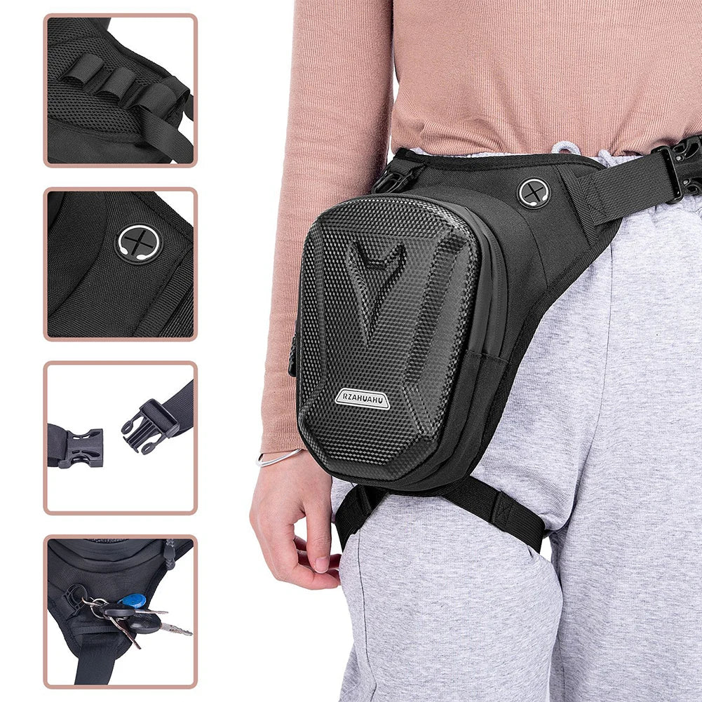 Motorcycle Leg Side Bag EVA Hard Shell Outdoor Waist Motorbike Packs Mobile Phone Purse Hip Bum Pack Motorcycle Accessories
