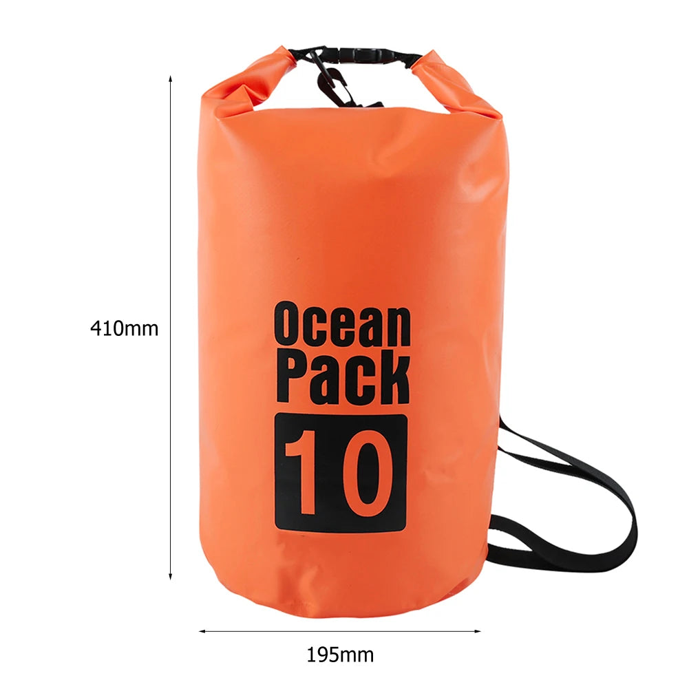 15-2L Swimming Waterproof Dry Bag Outdoor Floating Trekking Beach Backpack PVC Thickened Double-Layer Fabric IPX6 Waterproof Bag