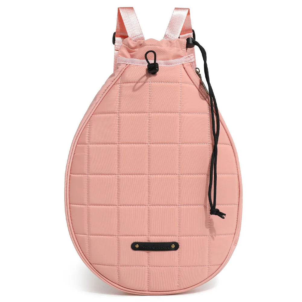 Quilted Tennis Backpack Waterproof Tennis Racket Carrying Bag Zipper Closure Pickleball Paddles Shoulder Bag for Women Men