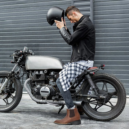 Men's Square Toe Chelsea Boots - Brown Casual Retro Western Cowboy Boots, Ankle Height, Stylish and Comfortable