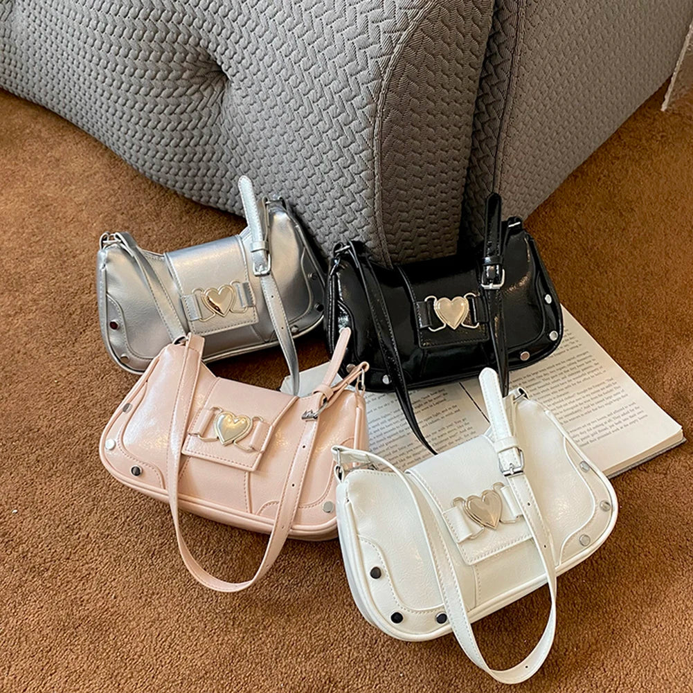 PU Leather Stylish Satchel Bags Waterproof Women Stylish Armpit Bag Large Capacity Y2K Adjustable Strap Travel Bags