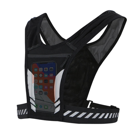 Reflective Running Backpack Mesh Breathable Hydration Backpack Lightweight Elastic Women Men Large Capacity for Outdoor Bicycle