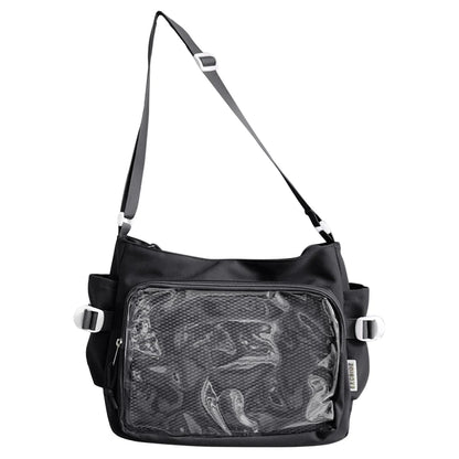 Women Ita Bag Fashion Shoulder Bag with Clear Window Simple Tote Bag Adjustable Strap Stylish Crossbody Bag Trendy Outdoor Bag