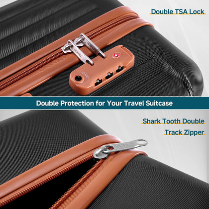 3 Piece Luggage Set With Spinner Wheels Carry On Suitcase Set Duffel&Toiletry Bag With TSA Lock ABS+PC For Business Travel
