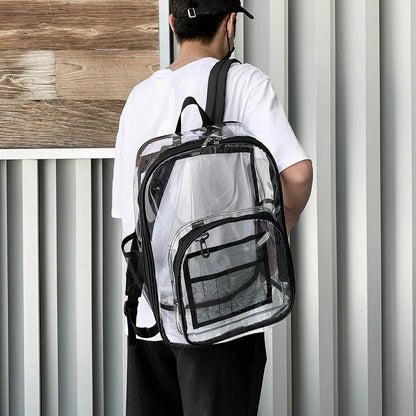 Fashion Student Preppy Style Bag Transparent Backpack Travel Dual Shoulder Teenager Large Transparent Knapsack Casual