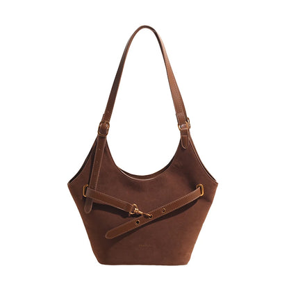 Suede Tote Bag for Women Suede Shoulder Bag Large Capacity Retro Shoulder Satchel Bag Large Shoulder Purse Shopping Bag