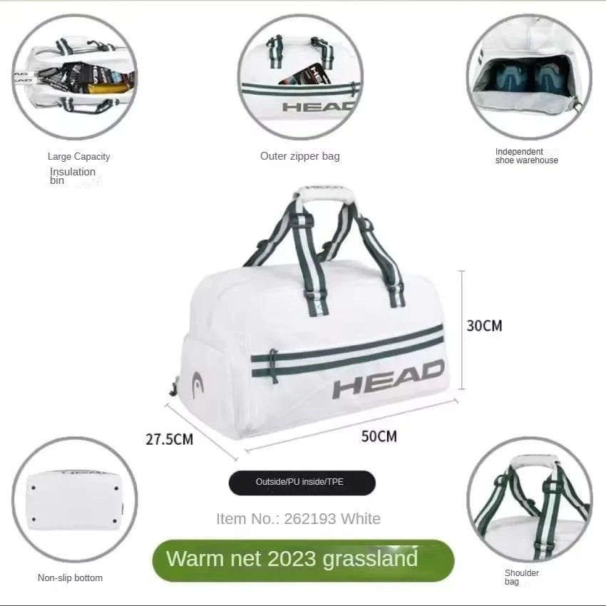 HEAD Tennis Backpack Djokovic Signed Single Shoulder Tennis Handbag Large-capacity Duffel Bag With Independent Shoe Compartment