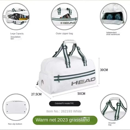 HEAD Tennis Backpack Djokovic Signed Single Shoulder Tennis Handbag Large-capacity Duffel Bag With Independent Shoe Compartment