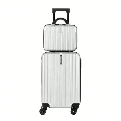2-Piece Carry-On Luggage Set Hardside Suitcase Spinner W/ Cosmetic Bag (14"+20")