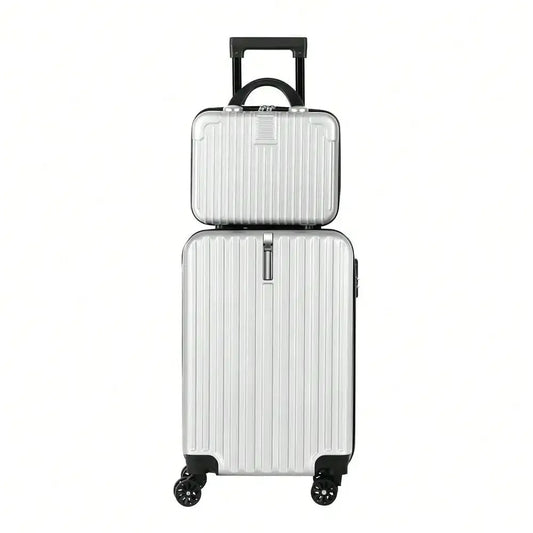 2-Piece Carry-On Luggage Set Hardside Suitcase Spinner W/ Cosmetic Bag (14"+20")
