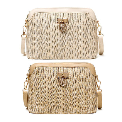 Straw Woven Messenger Bag Casual Shell Summer Beach Women Crossbody Handbags Female Shoulder Cross Body Boho Bag