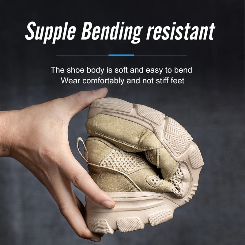 Men Work Sneakers Protective Shoes Safety Industrial Puncture-Proof Anti-smash Steel Toe Shoes Breathable Construction Work Shoe