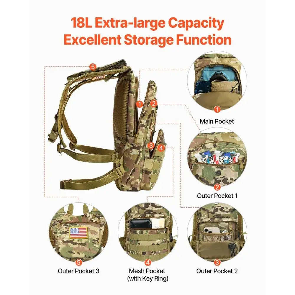 Tactical Outdoor Hydration Backpack 3L Water Bladder Cycling Hiking Running Pack