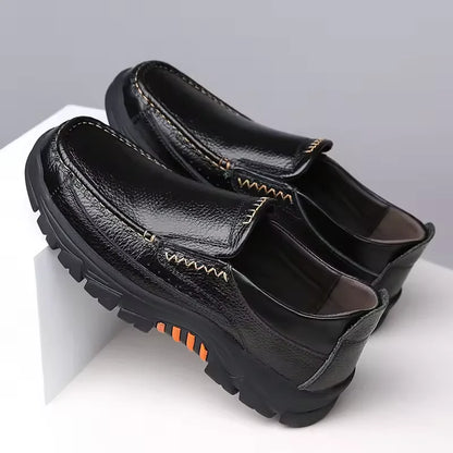 New Handmade Genuine Leather Shoes 48 Men Loafers Soft Cow Leather Men Thick Sole Casual Shoes Male Footwear Black Brown Slip-on