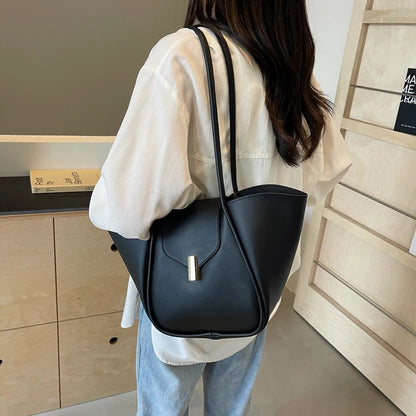 Women Fashion Shoulder Bag Large Capacity Simple Tote Handbag Adjustable Strap Work Handheld Bag Daily Bag for Female