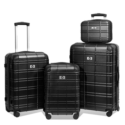 Luggage Sets ABS+PC Hardshell 4pcs Luggage Hardside Lightweight Durable Suitcase sets Spinner Wheels Suitcase with TSA Lock 12