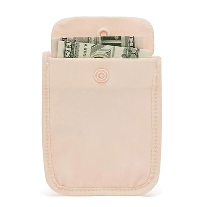 Women Wallets Solid Color Hidden Bra Wallet Flap Clasp Secret Travel Wallet Pickpocket Belt Cotton for Money Valuables