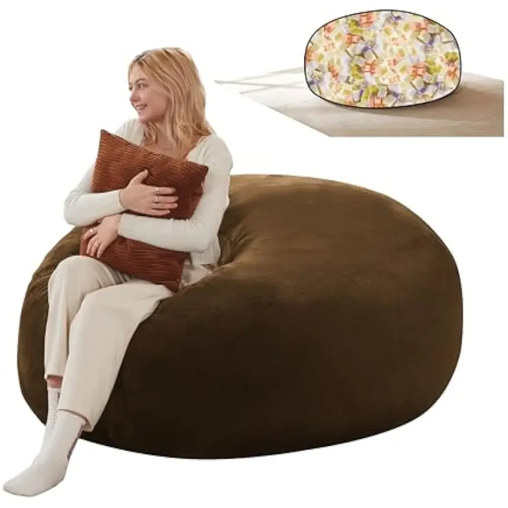 Bean Bag Sofa, 5FT for Adults Oversize Floor Beans Bags ,Memory Foam Giant Beans Bags, Lounger Versatile Design, Beans Bag Sofas