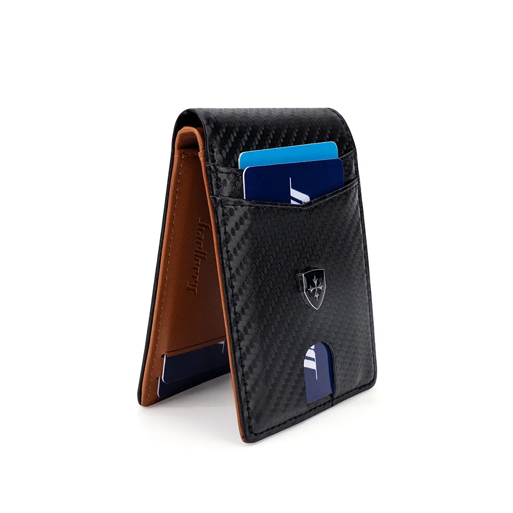 Slim Wallet for Men Leather Money Clip Mens Wallets RFID Blocking Front Pocket Bifold Credit Card Holder Purses Pocket