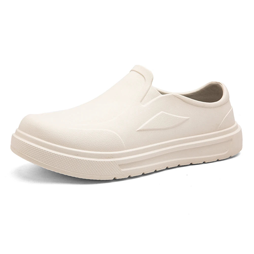 Men EVA Chef Shoes Lightweight Work Shoes Oil-proof Outdoor Safety Shoes Wide Toe Comfortable Walking Shoes for Hotel Restaurant
