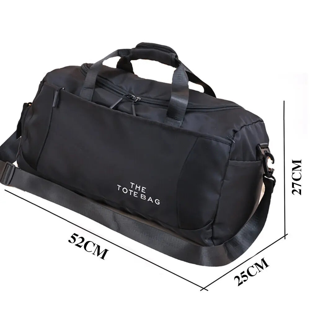Large black sport gym tote new duffle bag travel work gear bag