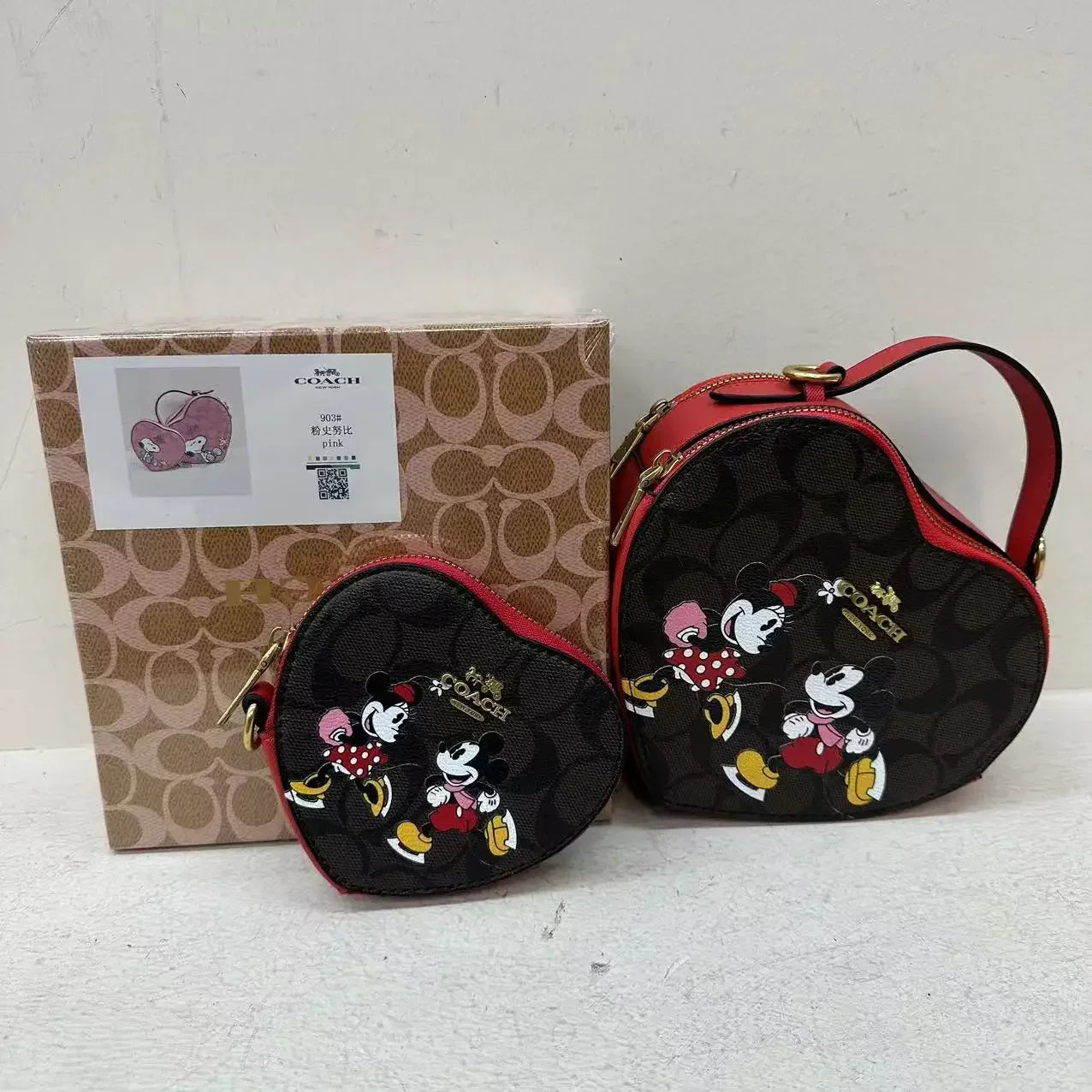 2024 European and American Style Unique Cartoon Mother-Daughter Heart-Shaped Crossbody Bag