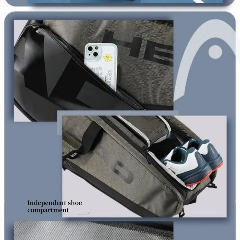 HEAD Tennis Racket Bag 9-12 Pack PROX Series Large Capacity Sports Backpack Can accommodate 9-12 Tennis Rackets Court Bag