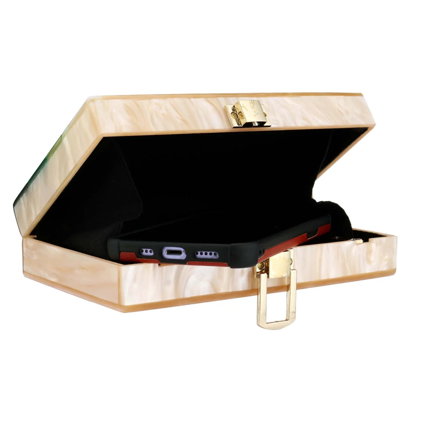 Handbags Fashion Women Handbags Green Beige Striped Acrylic Luxury Party Evening Bag Woman Casual Cute Box Clutch Purse