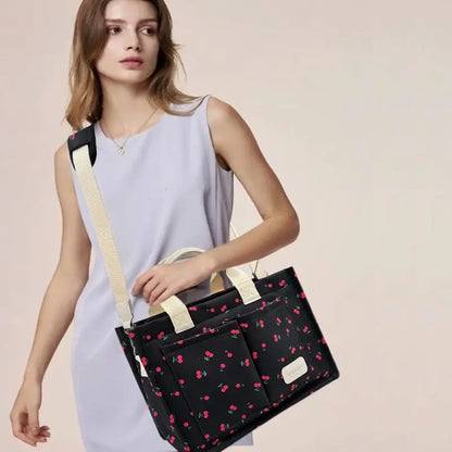 Large Canvas Tote Bag for Women Work Tote Bags with Pockets Laptop Crossbody Purses Everyday Bag Handbags for Travel